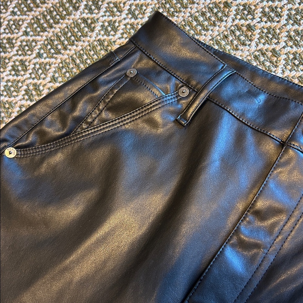 Rag & Bone Boho Moto Chic Sid Black Faux Vegan Leather MIDI Skirt | Sz 27 | NWT - Picture 8 of 12